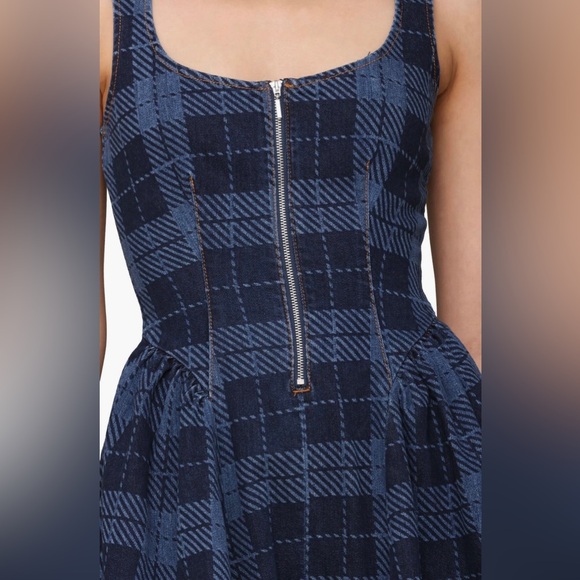 Avec Les Filles plaid half zip drop waist mini dress - Picture 7 of 12